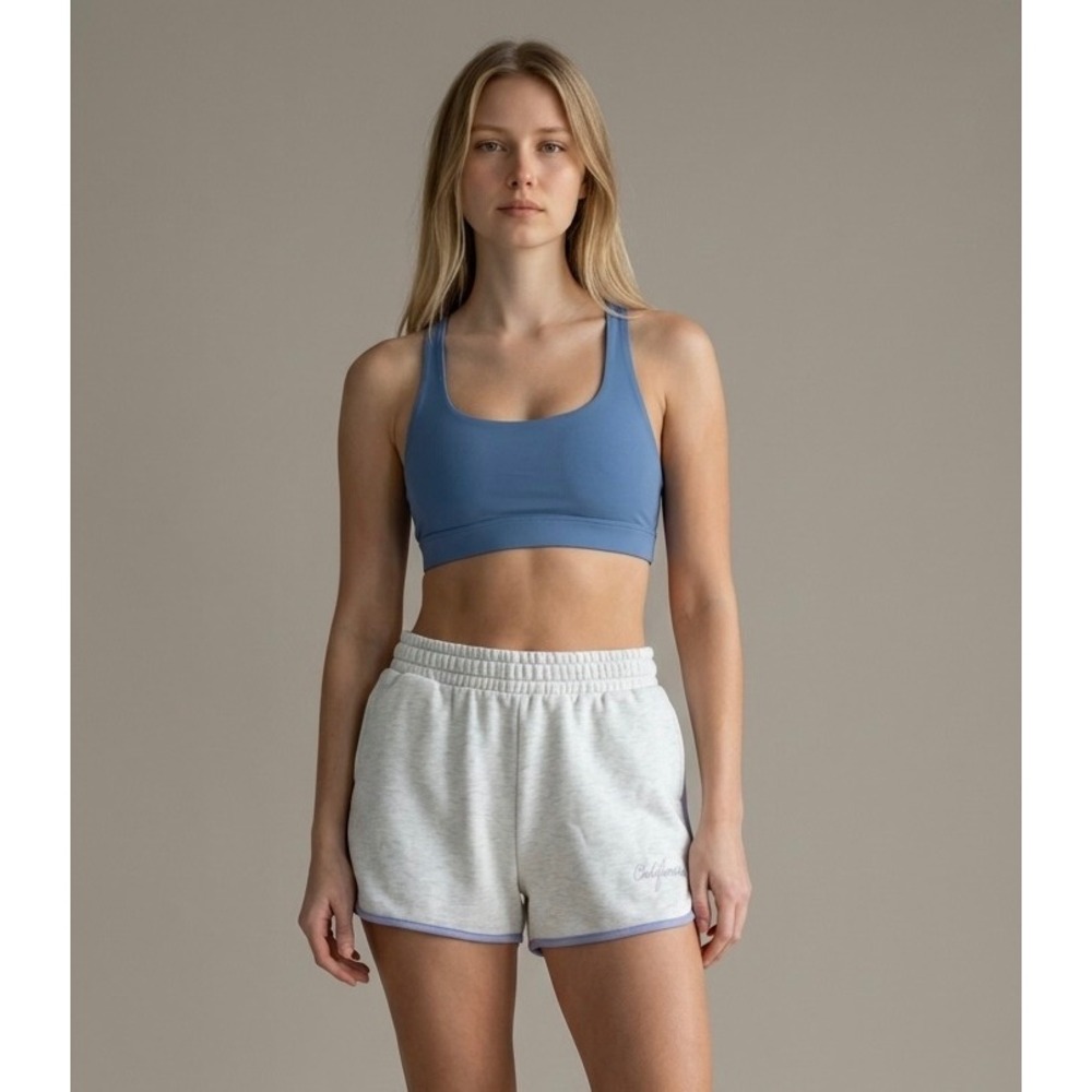 NEW Athletics California Fleece Dolphin‎ Shorts Size Medium Grey Blue Loungewear